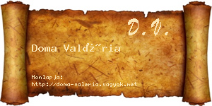 Doma Valéria névjegykártya