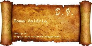 Doma Valéria névjegykártya